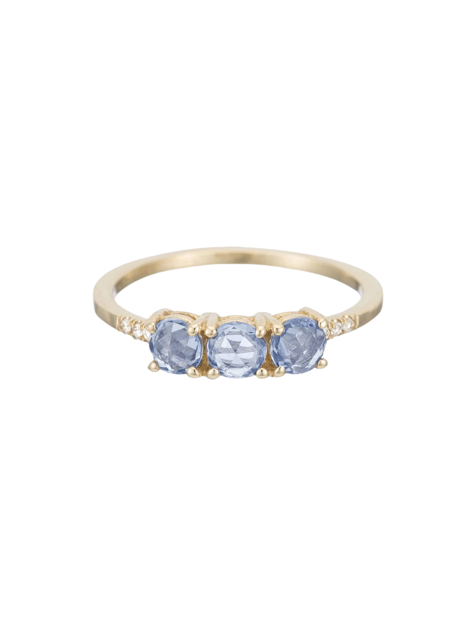 Rose Cut Sapphire And Diamond Equilibrium Ring